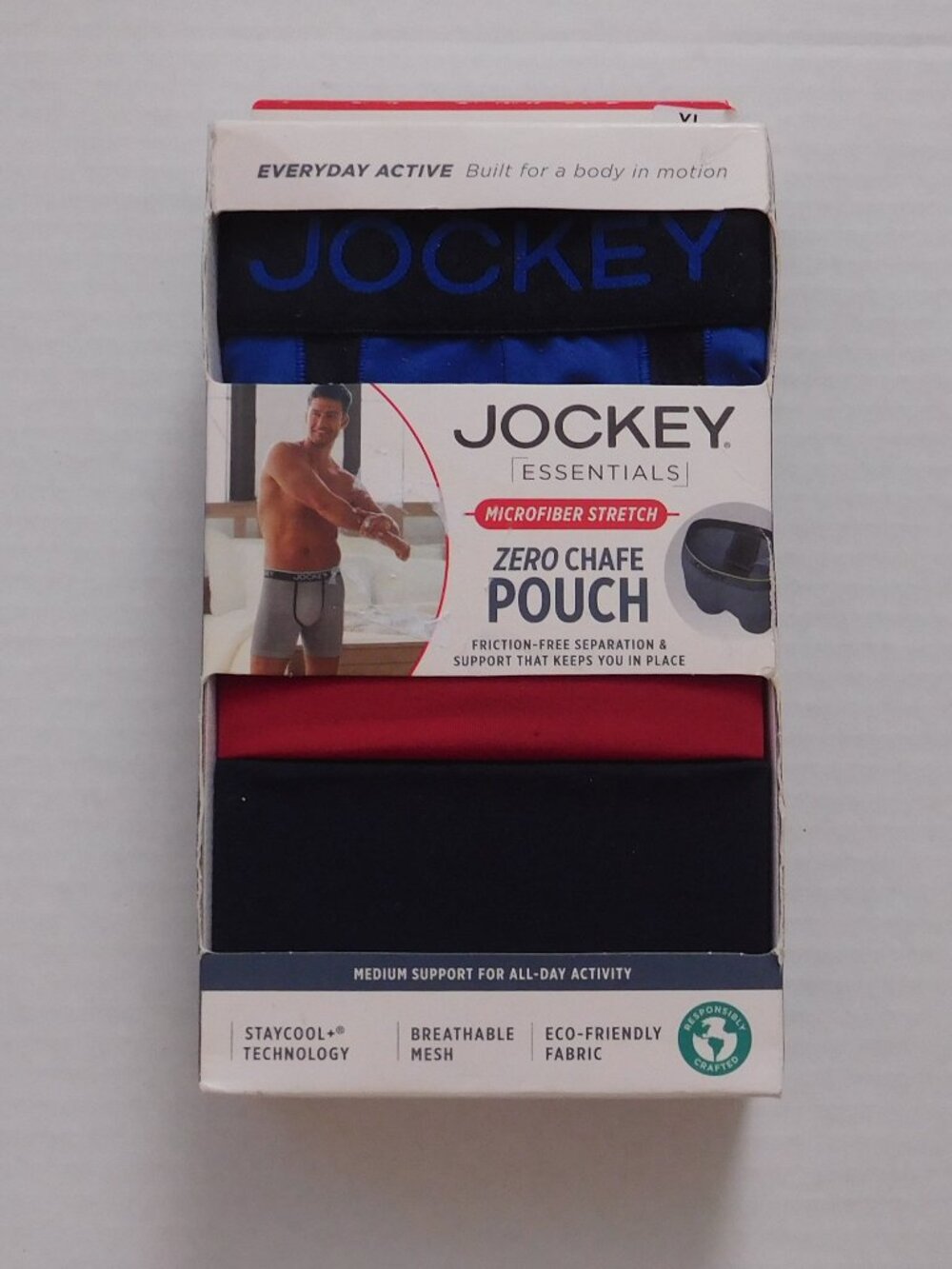 NEW in Box 3 Pairs Jockey Microfiber Stretch Boxer Briefs sz XL